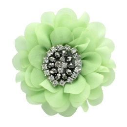 3.5" Jewel Chiffon Petals Hair Flower