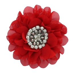 3.5" Jewel Chiffon Petals Hair Flower