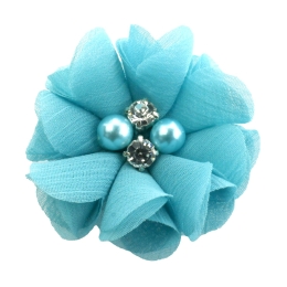 2" Rounded Folded Chiffon Hair Flower