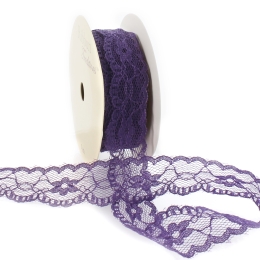 Plum 1" Vintage Scalloped Edge Lace Ribbon Trim