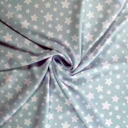 Dusty Blue Ditsy Stars Bullet Fabric