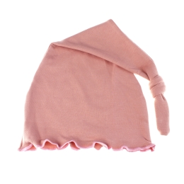 Ruffle Knotted Tail Cotton Beanie Hat