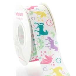 1.5" Unicorn Stickers Grosgrain Ribbon